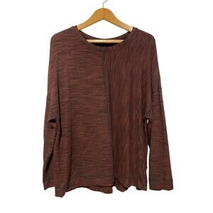 Cutloose long sleeve top red black stretchy casual spacedye Size L/XL